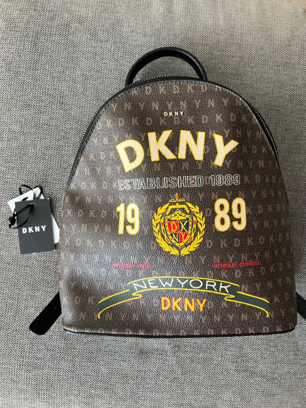 DKNY Signature Print Backpack 1989 Graphic